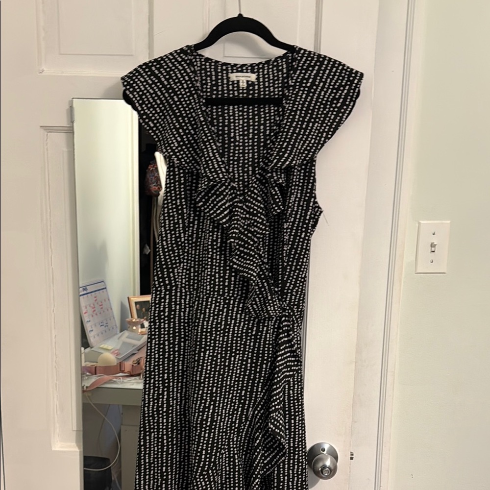 Max Studio Black and White  Women's Wrap Dress